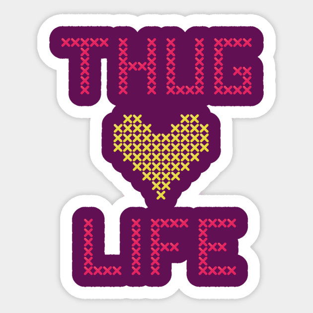 Cross Stitch Thug Life Sticker by magentasponge